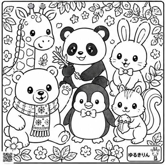 ぱくぱく動物大集合の塗り絵③