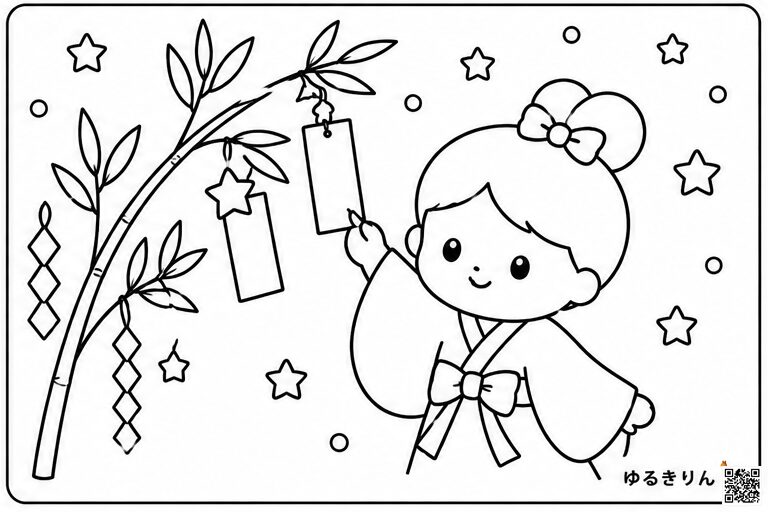 七夕の塗り絵①