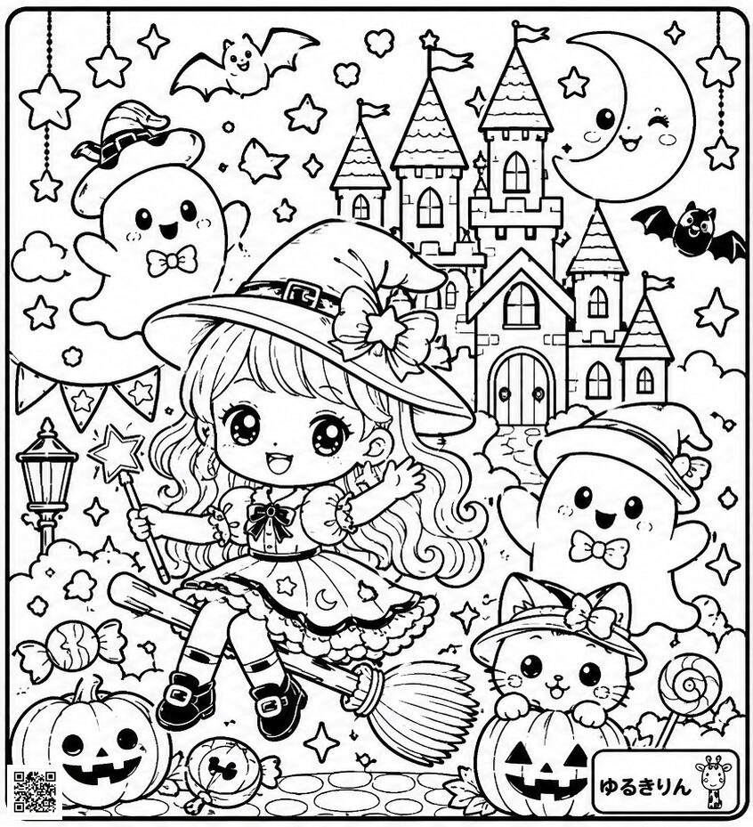 ハロウィンの塗り絵③