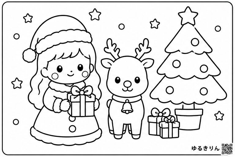 クリスマスの塗り絵①