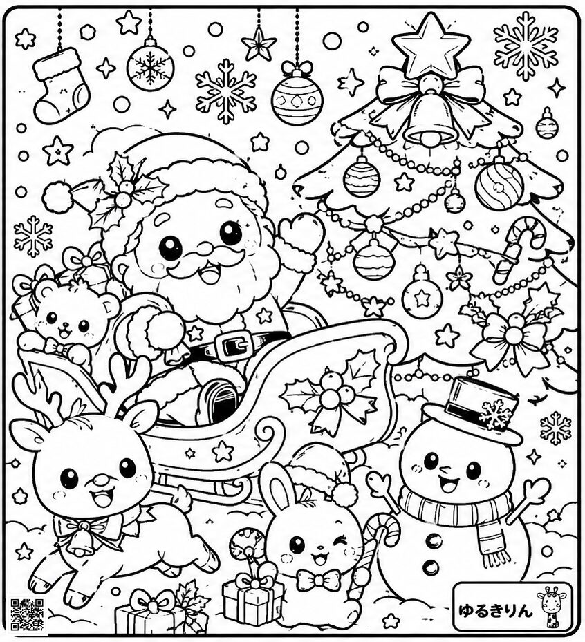 クリスマスの塗り絵③
